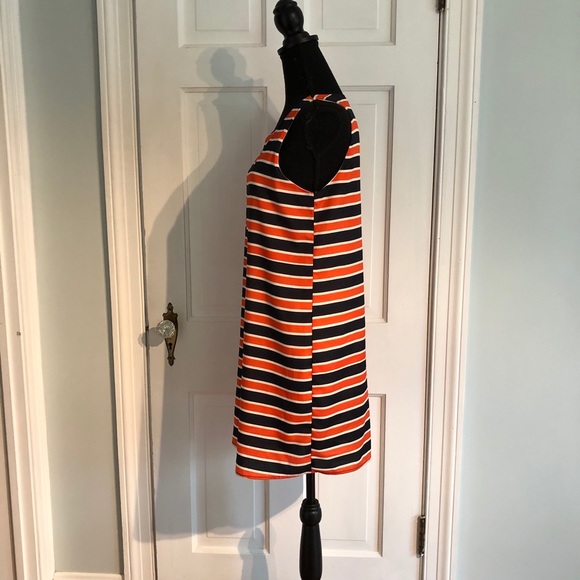 Everly Orange & Blue Striped Dress EUC - Picture 5 of 8